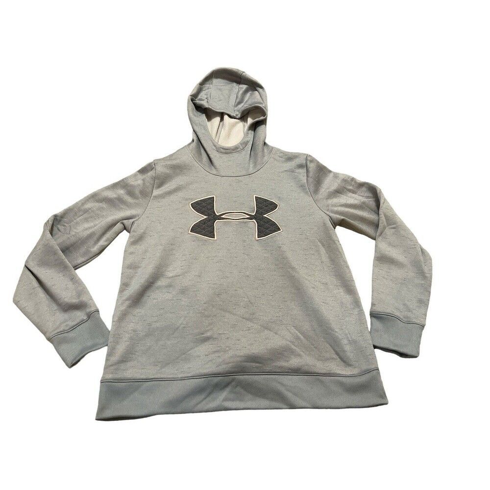 Under Armour UA Hoodie Sweatshirt ColdGear Loose Quilted Logo Sz M Gray  Women’s